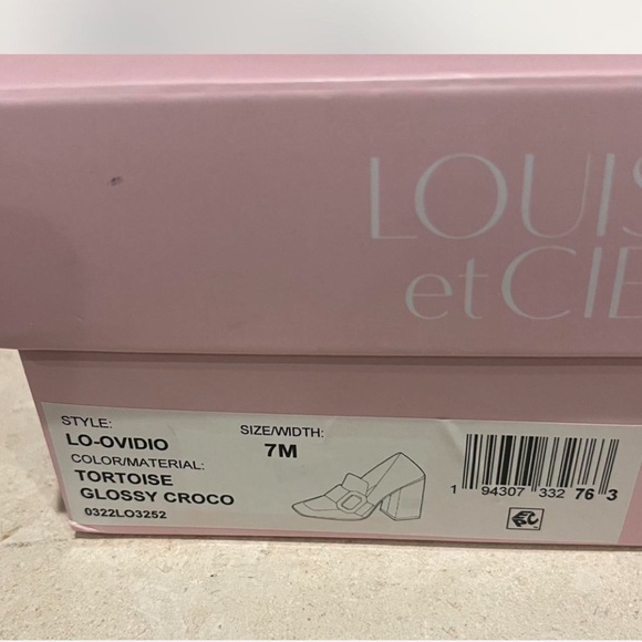 Louise et Cie Ovidio Croc-Embossed Leather Block Heel Loafers Brown Size 7 - Picture 8 of 8